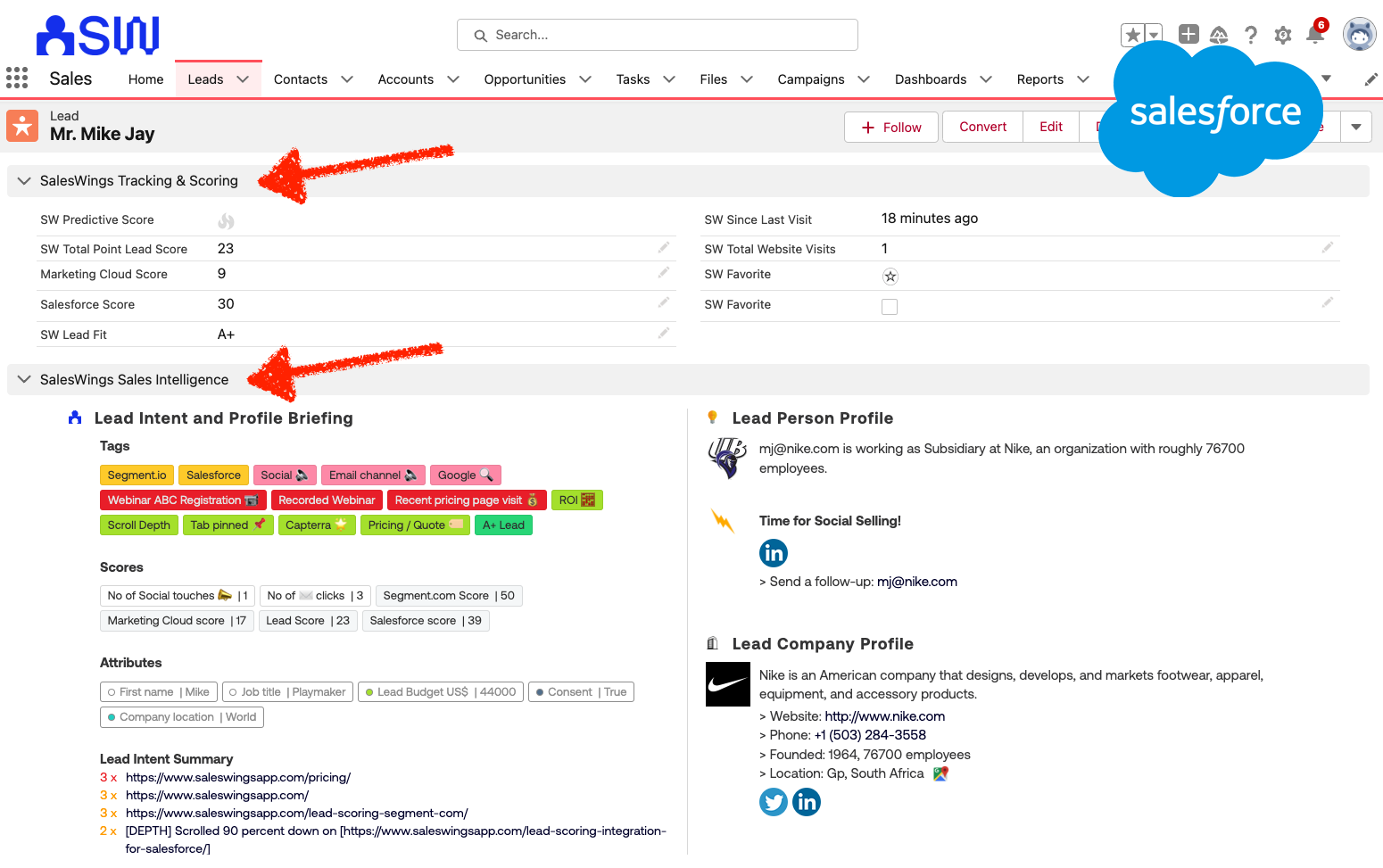 Salesforce 내 영업 담당자를 위한 영업 인사이트 보기 예제(다른 CRM 시스템에서도 사용 가능)